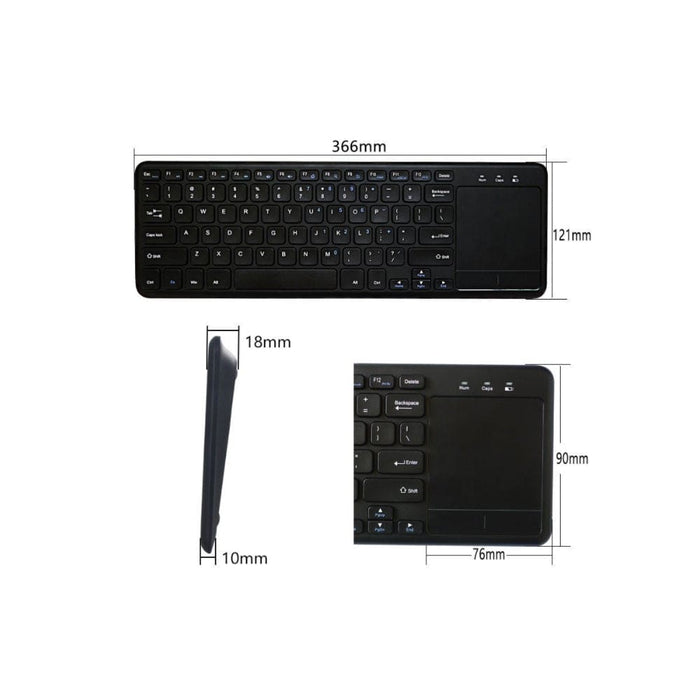 78 Keys 2.4g Wireless Mini Keyboard With Mouse Pad- Battery