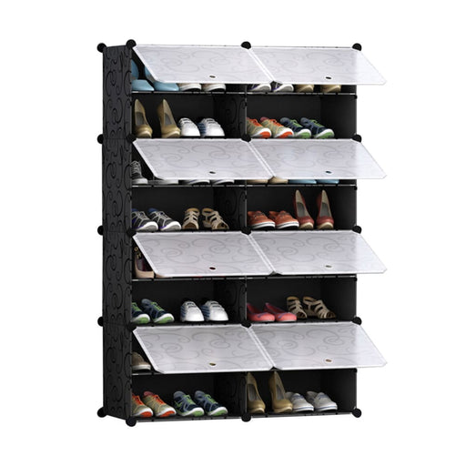 8 Tier 2 Column Shoe Rack Organizer Sneaker Footwear Storage