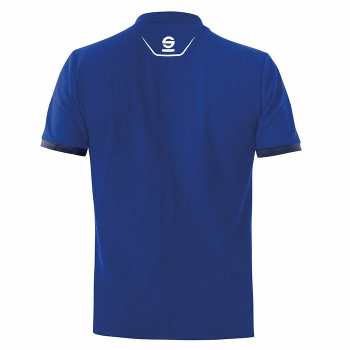 Mens Short Sleeve Polo Shirt By Sparco Tech Stretch Blue