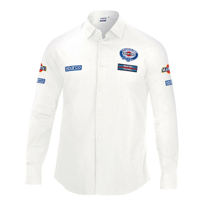 Men's Long Sleeve Shirt By Sparco Martini Racing Size M White