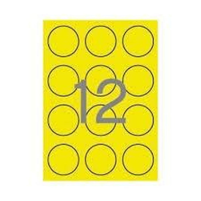 AdhesivesLabels By Apli Circular Yellow  60 Mm