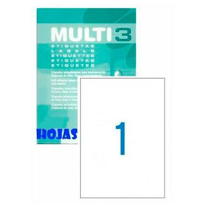 AdhesivesLabels By Multi 3 210 x 297 Mm White 100 Sheets