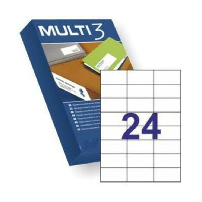 Adhesive Labels By Multi 3 500 Sheets 70 x 37 Mm White