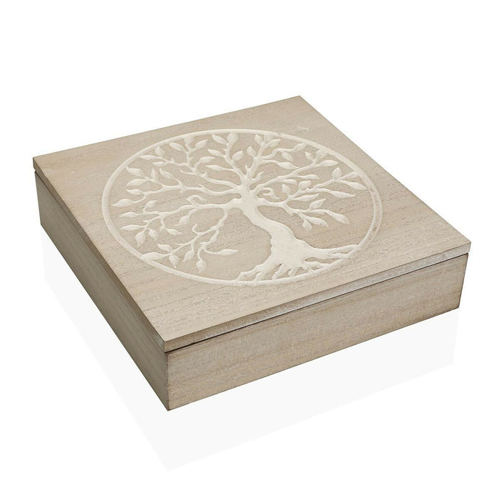 Decorative Box Versa Tree Wood 24 X 6 X 24 Cm