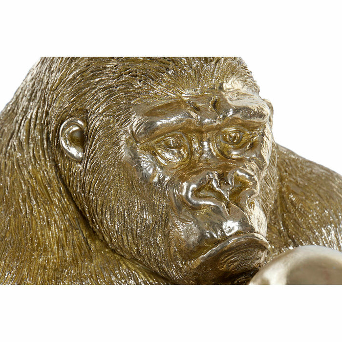 Decorative Figure Dkd Home Decor Golden Resin Gorilla 33 x