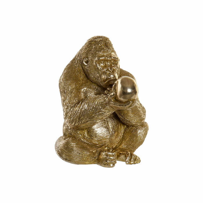 Decorative Figure Dkd Home Decor Golden Resin Gorilla 33 x