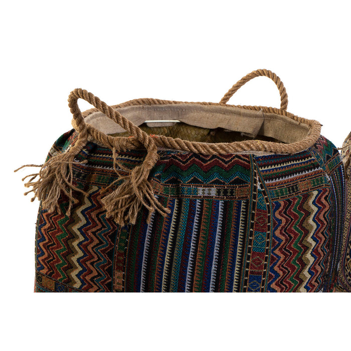 Basket Dkd Home Decor Natural Fibre 41 X 41 X 40 Cm Boho 2 Units