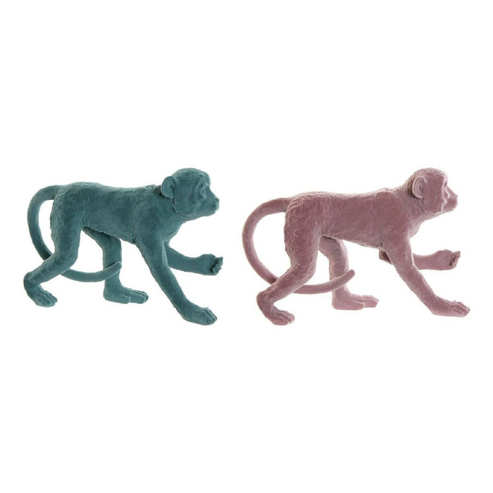 Decorative Figure Dkd Home Decor Green Pink Resin Flocked Monkey Tropical 31 X 9.5 X 19 Cm