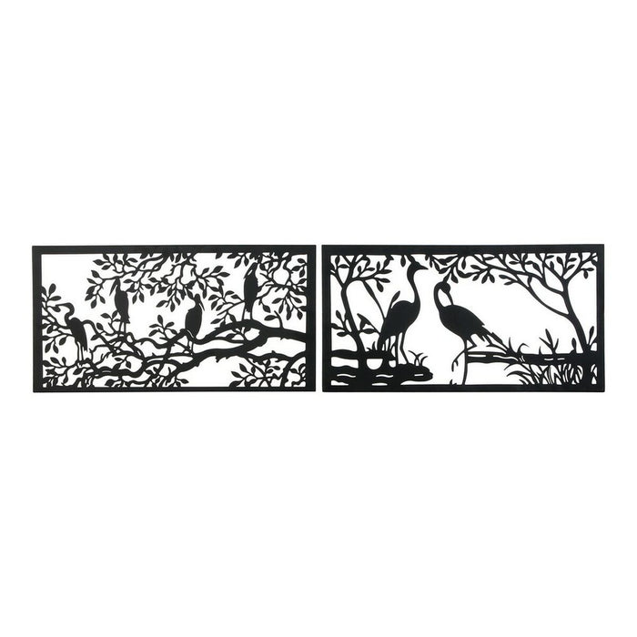 Decorative Figure Dkd Home Decor 96 x 1 50 Cm Black Birds 2