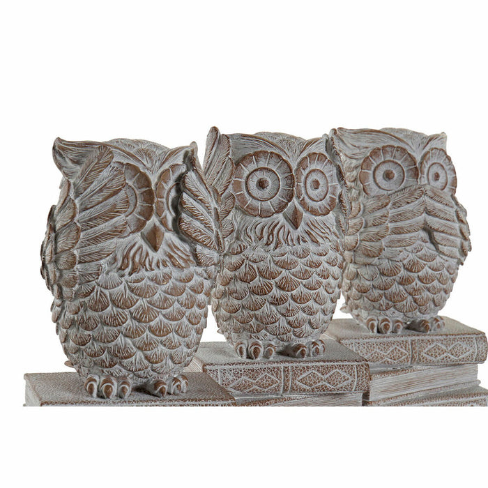 Decorative Figure Dkd Home Decor White Owl Stripped 11 X 11 X 20 Cm 3 Units