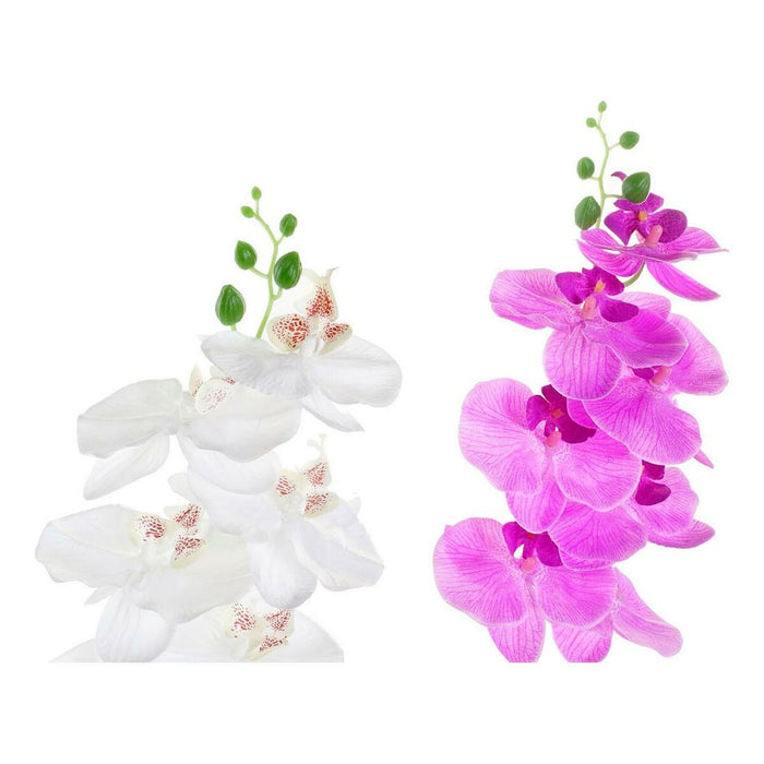 Decorative Plant Dkd Home Decor 21 X 21 X 82 Cm Lilac White Orchid 2 Units