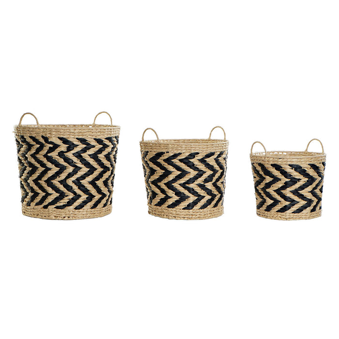 Basket Set Dkd Home Decor Fibre 40 X 40 X 35 Cm