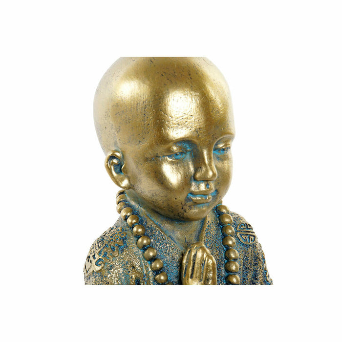 Decorative Figure Dkd Home Decor Blue Multicolour Golden Monk Oriental 17 X 13.6 X 21.8 Cm