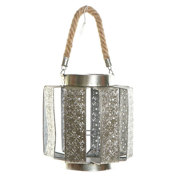 Candle Holder Dkd Home Decor 21 X 21 X 23 Cm Silver Metal Rope Arab