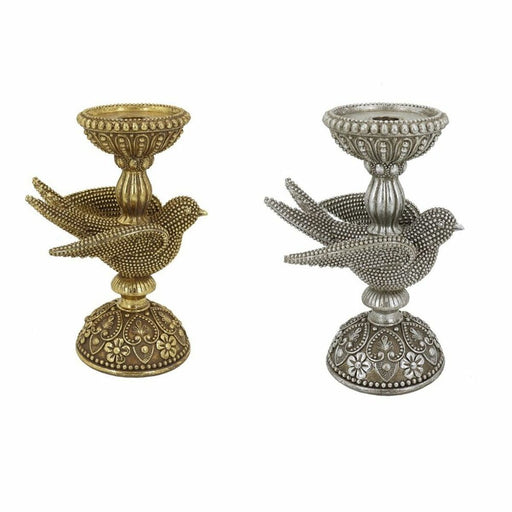 Candle Holder Dkd Home Decor Golden Silver Resin Bird 17 x