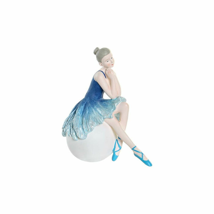 Decorative Figure Dkd Home Decor Blue Romantic Ballet Dancer 8.5 X 13 X 14.5 Cm