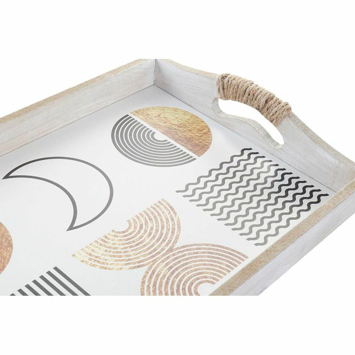 Set Of Trays Dkd Home Decor Black Golden White 40 X 30 X 6 Cm 2 Units