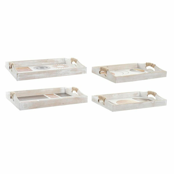 Set Of Trays Dkd Home Decor Black Golden White 40 X 30 X 6 Cm 2 Units