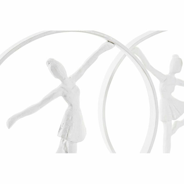 Decorative Figure Dkd Home Decor 23 X 9 X 33 Cm White Ballet Dancer 2 Units