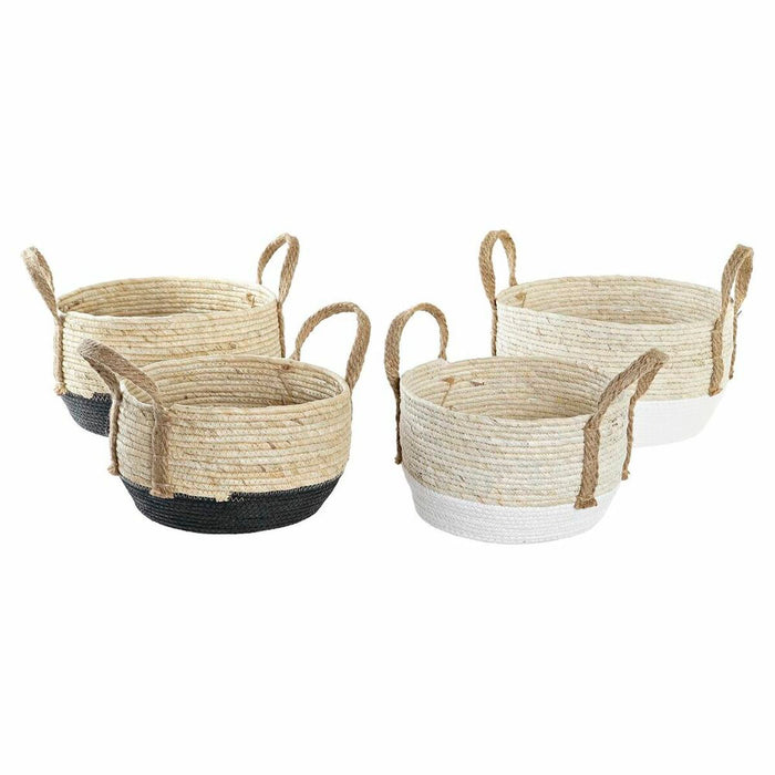 Basket Set Dkd Home Decor 33 X 33 X 20 Cm Natural Fibre 2 Units