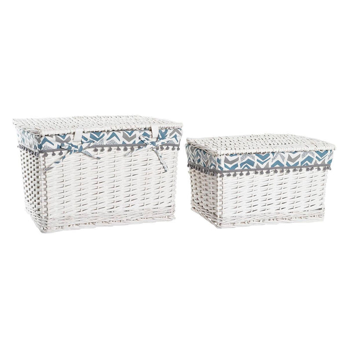 Basket Set Dkd Home Decor Polyester Wicker 45 X 35 X 30 Cm