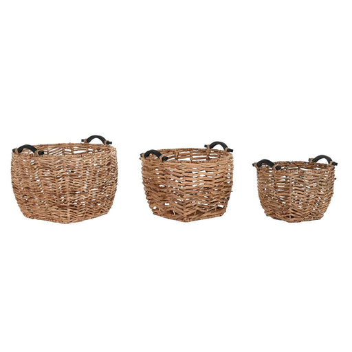 Basket Set Dkd Home Decor Wood Colonial Fibre 46 x 40 Cm