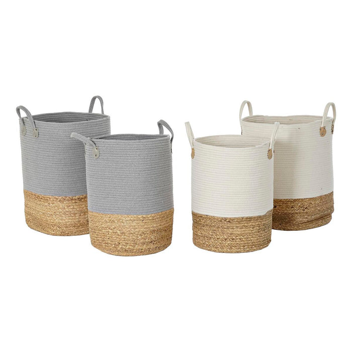 Basket Set Dkd Home Decor 40 x 52 Cm Natural Fibre Boho 2