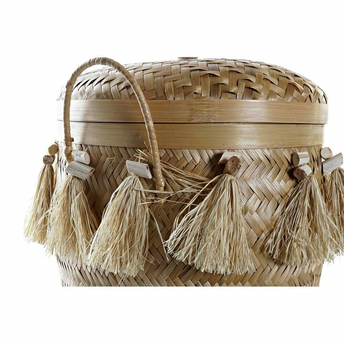 Basket Set Dkd Home Decor 39 x 55 Cm Bamboo Fringe Boho