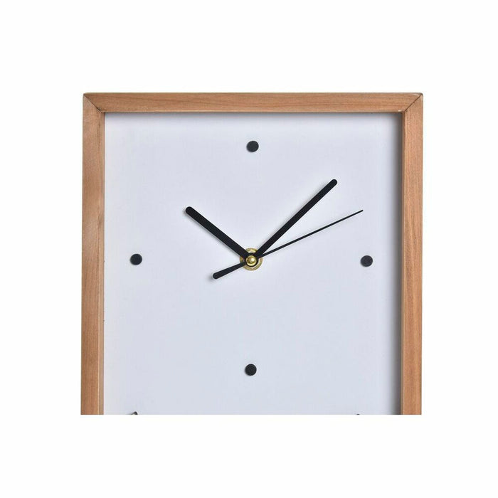 Wall Clock Dkd Home Decor White Brown Wood Houses Urban 20 X 4 X 30 Cm