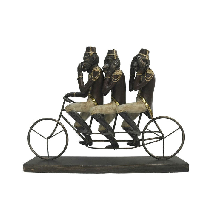 Decorative Figure Dkd Home Decor Monkey Tricycle Black