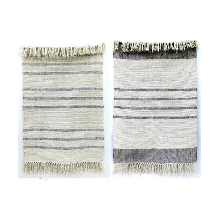 Carpet Dkd Home Decor 200 X 290 X 0.75 Cm Grey Polyester White Fringe Boho 2 Units