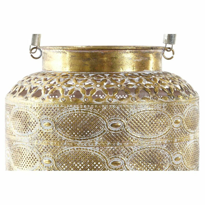 Lantern Dkd Home Decor 26.5 X 26.5 X 22 Cm Aged Finish Crystal Golden Metal Arab