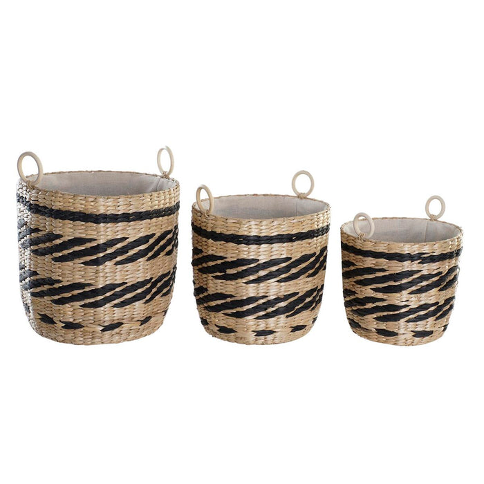 Basket Set Dkd Home Decor Polyester Colonial Fibre 38 X 38 X 36 Cm