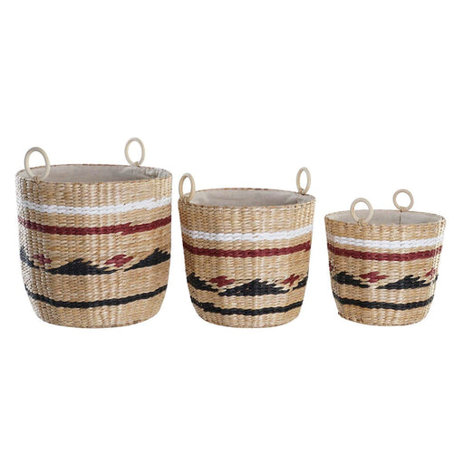 Basket Set Dkd Home Decor Polyester Colonial Fibre 38 x 36