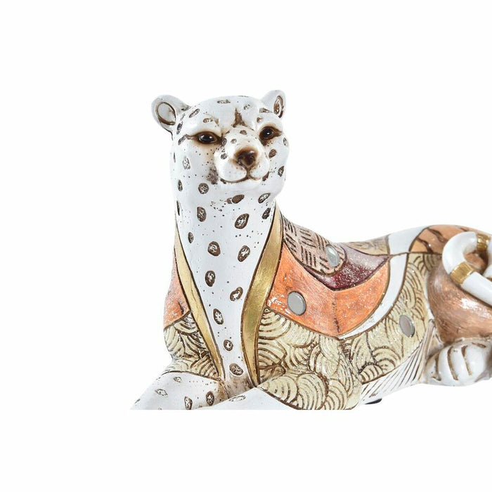 Decorative Figure Dkd Home Decor White Orange Leopard Colonial 24 X 10 X 12 Cm