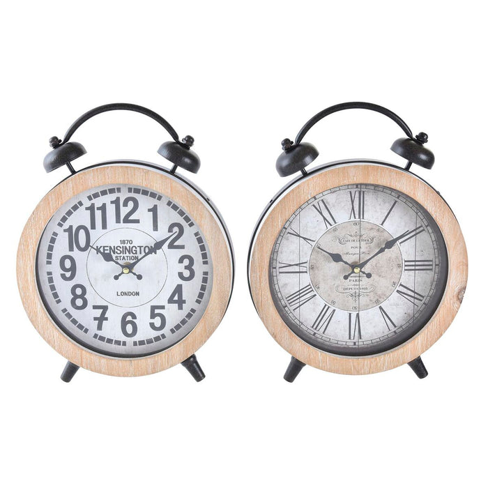 Table Clock Dkd Home Decor 25.8 x 8 32 Cm Natural White