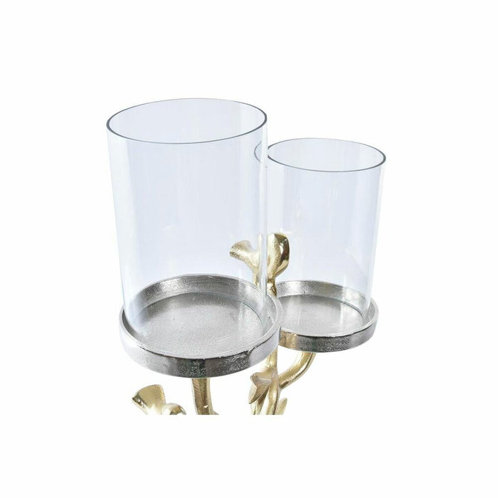 Candle Holder Dkd Home Decor Crystal Golden Aluminium Birds