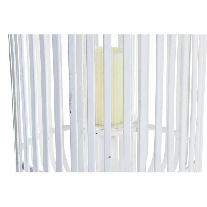 Lantern Dkd Home Decor Crystal White Bamboo 28 X 28 X 47 Cm