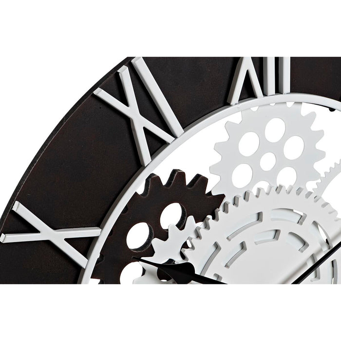 Wall Clock Dkd Home Decor Wood Black White Iron Gears 60 x