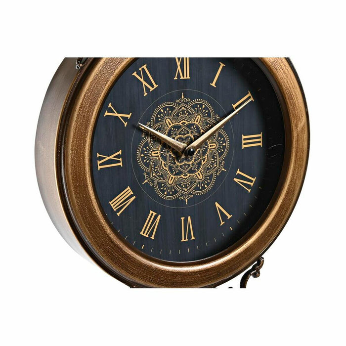 Wall Clock Dkd Home Decor 27 X 7.5 X 57.5 Cm Crystal Black Golden Iron Pendulum 2 Units