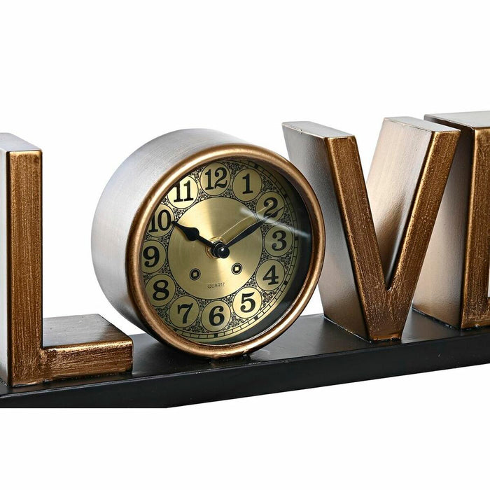 Table Clock Dkd Home Decor Love Copper 39 x 8 15 Cm Silver