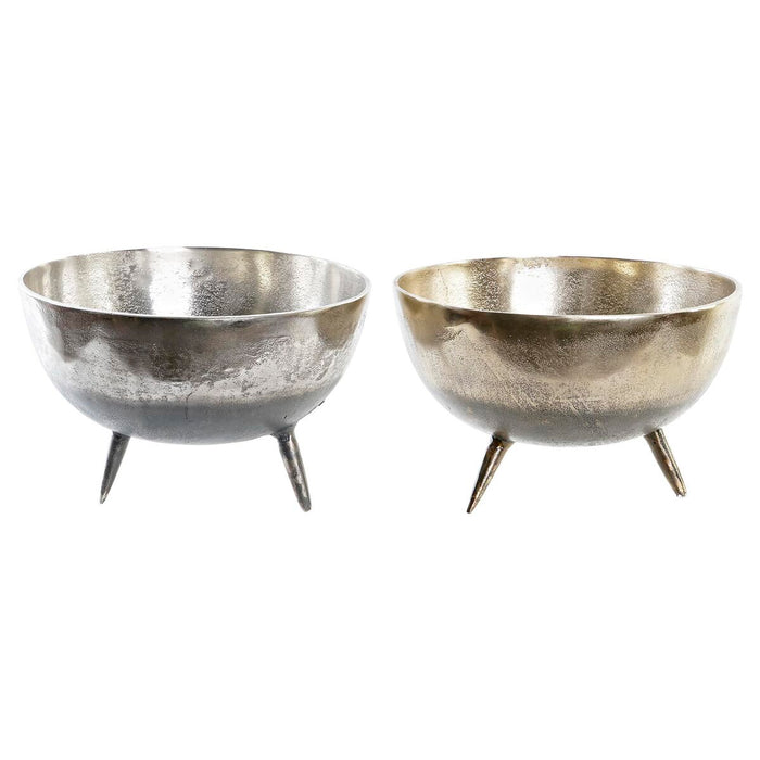 Centerpiece Dkd Home Decor 31 X 31 X 19.5 Cm Silver Golden Modern 2 Units