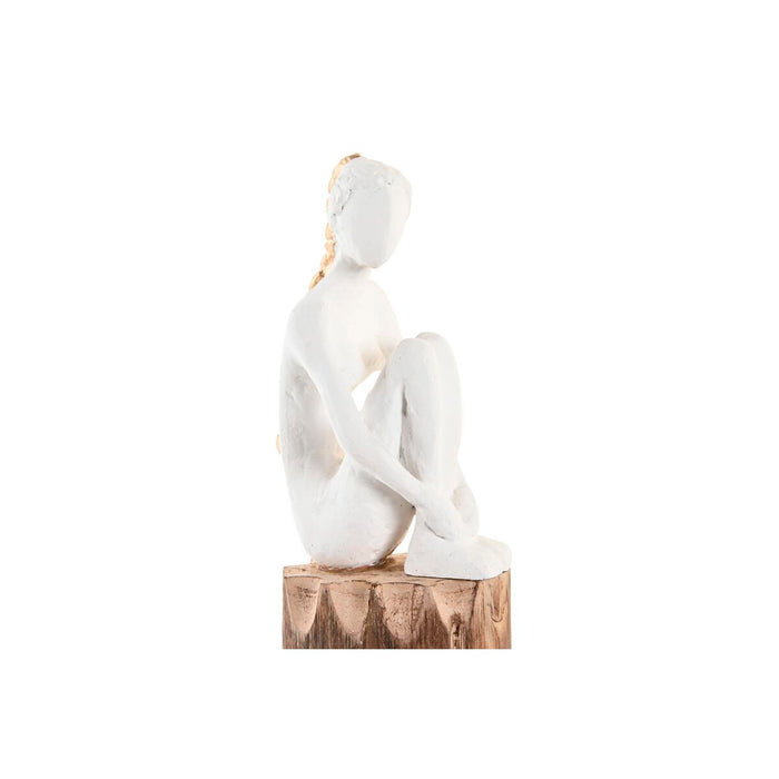 Decorative Figure Dkd Home Decor Lady Brown White 2 Units