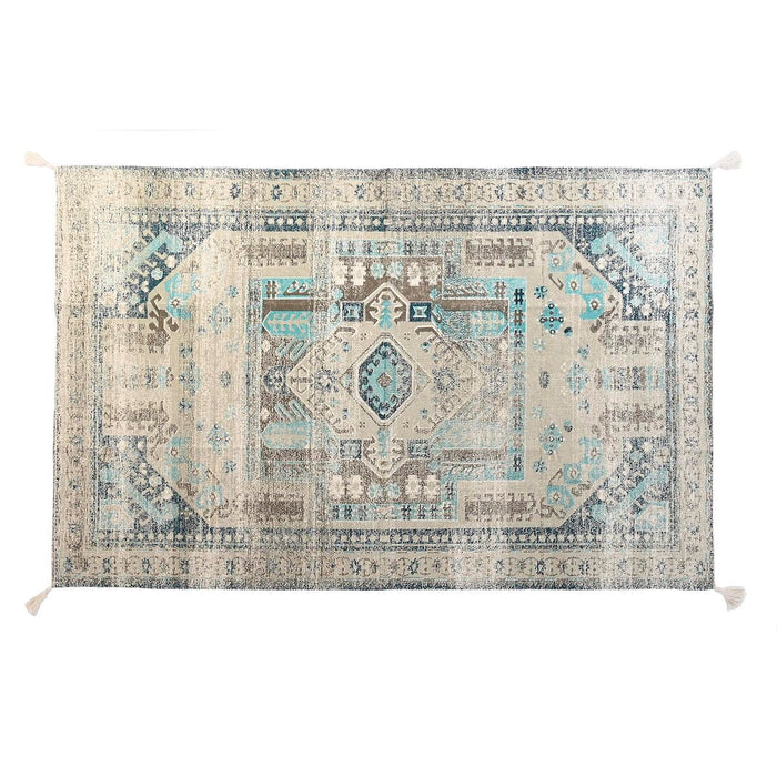 Carpet Dkd Home Decor Aged Finish Blue Cotton Arab 120 X 180 X 1 Cm