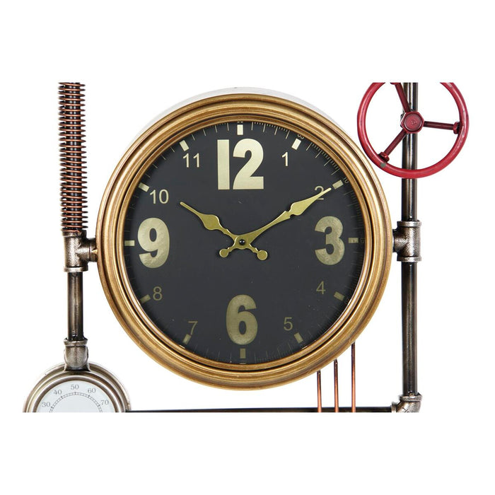 Wall Clock Dkd Home Decor Valves Crystal Golden Iron 50.5 X 12 X 73 Cm