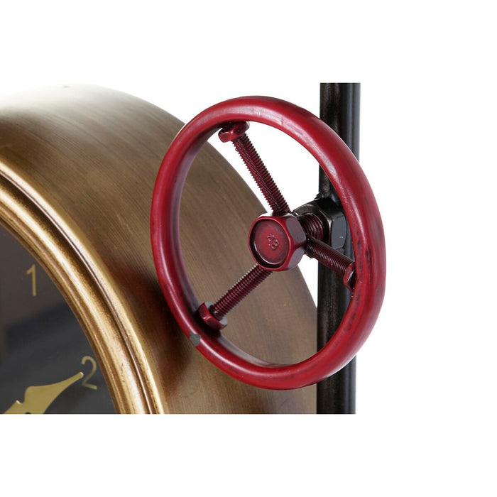 Wall Clock Dkd Home Decor Valves Crystal Golden Iron 50.5 X 12 X 73 Cm