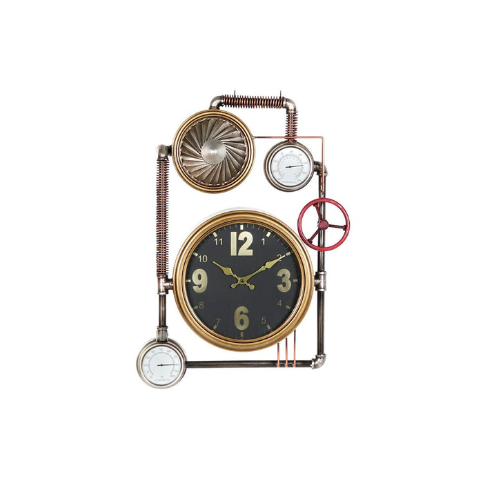 Wall Clock Dkd Home Decor Valves Crystal Golden Iron 50.5 X 12 X 73 Cm