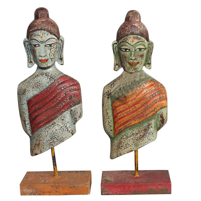 Decorative Figure Dkd Home Decor 18 X 9 X 47 Cm Buddha Oriental 2 Units