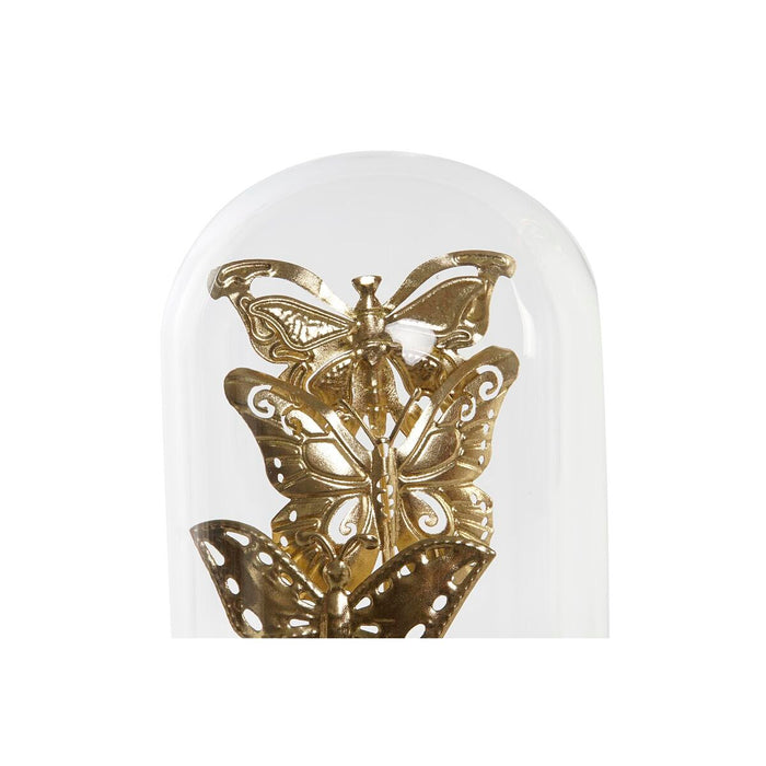 Decorative Figure Dkd Home Decor Crystal Black Golden Metal Butterflies 18.5 X 18.5 X 32.5 Cm