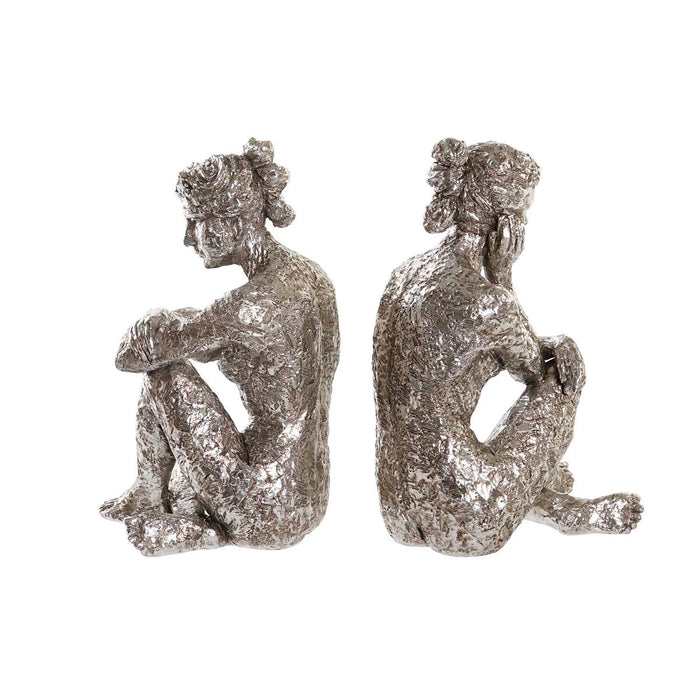 Decorative Figure Dkd Home Decor 17 X 15 X 26 Cm Lady Silver 3 Units